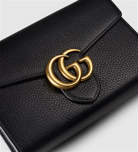 black gucci purse with gold chain|Gucci mini wallet on chain.